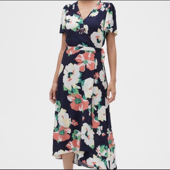 Gap Midi Floral Wrap Dress - Picture 1 of 3